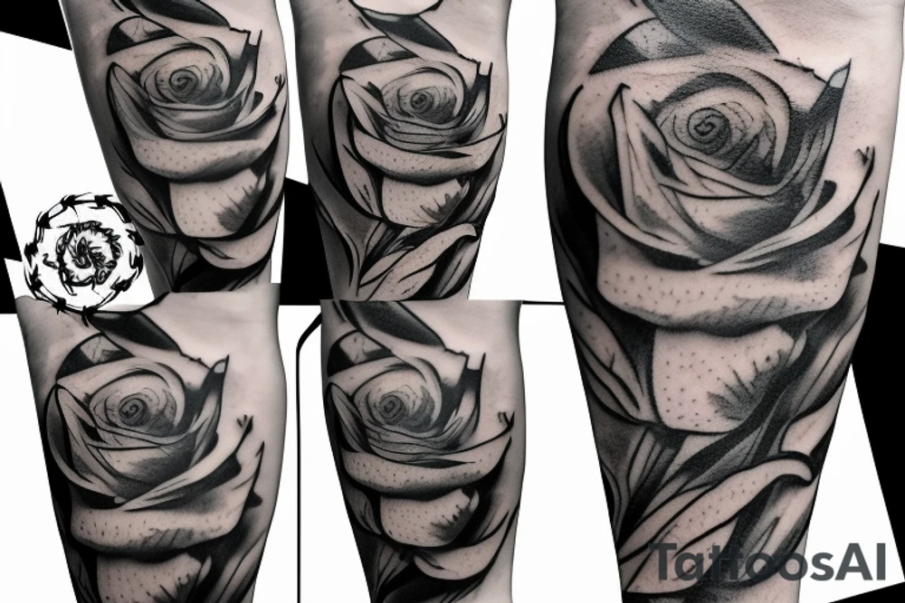 Rose, Flames tattoo idea