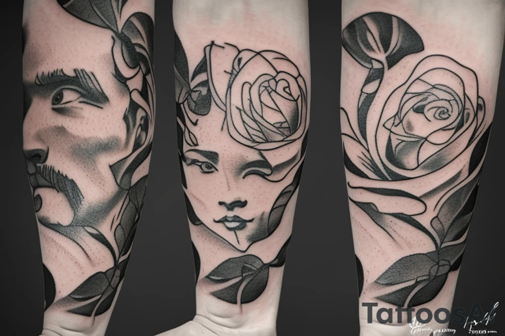 Rose, Flames tattoo idea