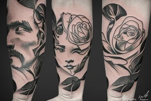 Rose, Flames tattoo idea