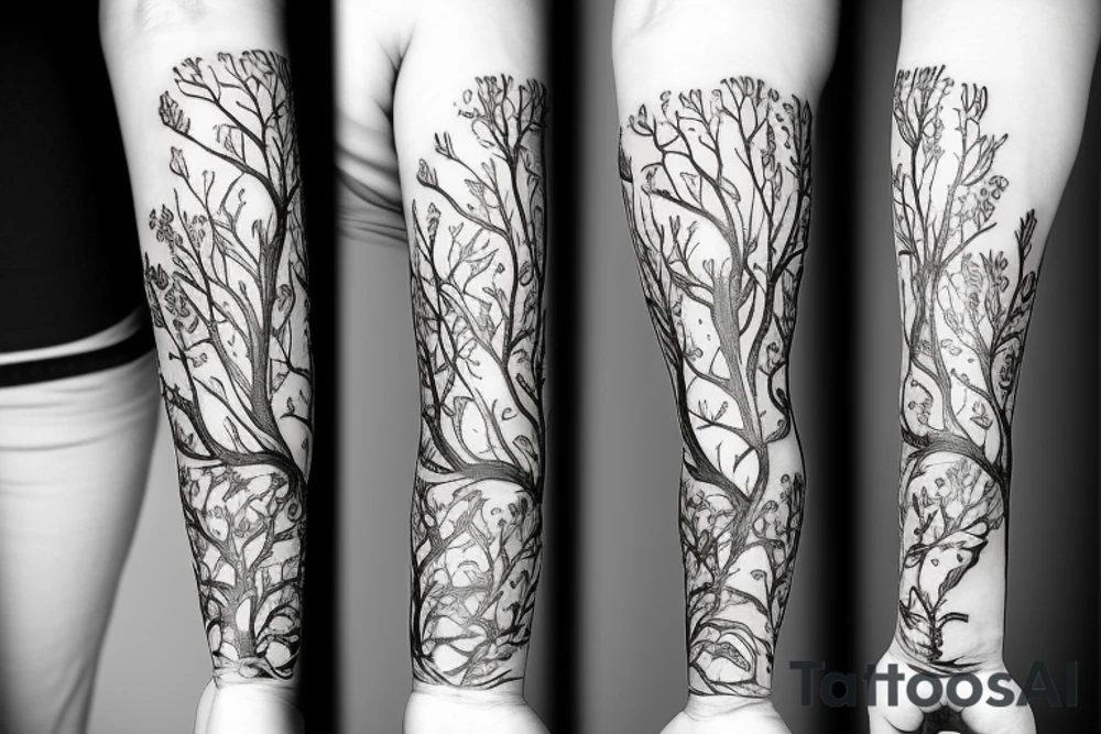 Tree with Flowers tattoo idea