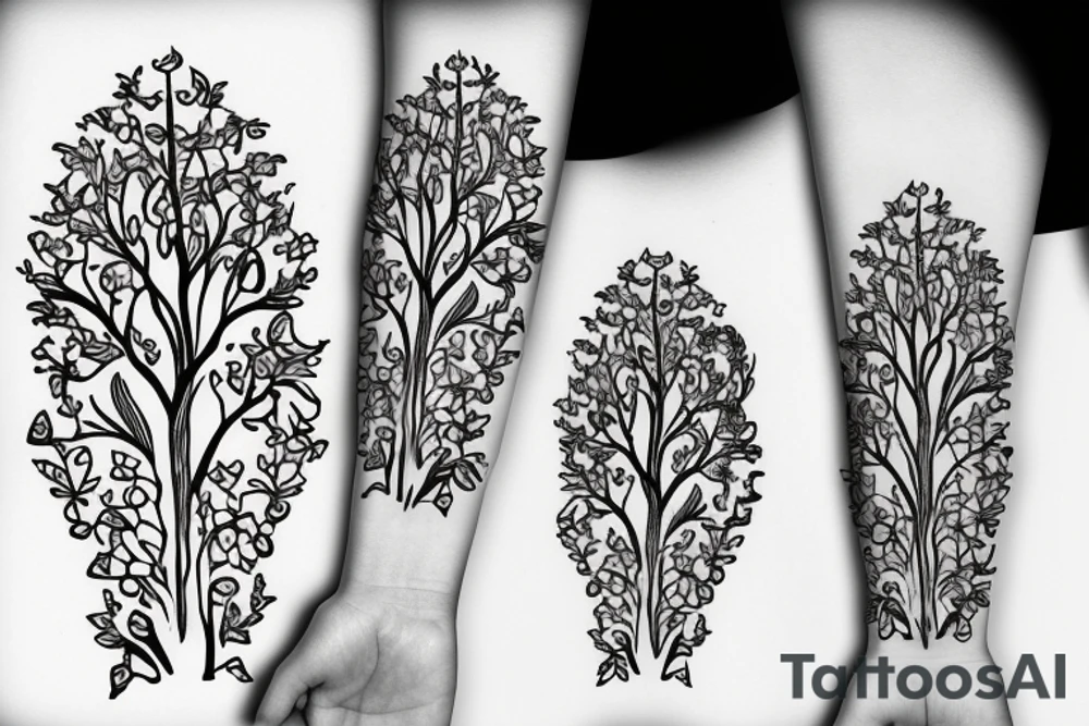 Tree with Flowers tattoo idea