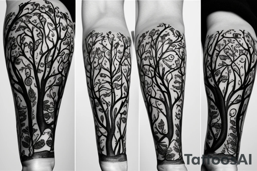Tree with Flowers tattoo idea
