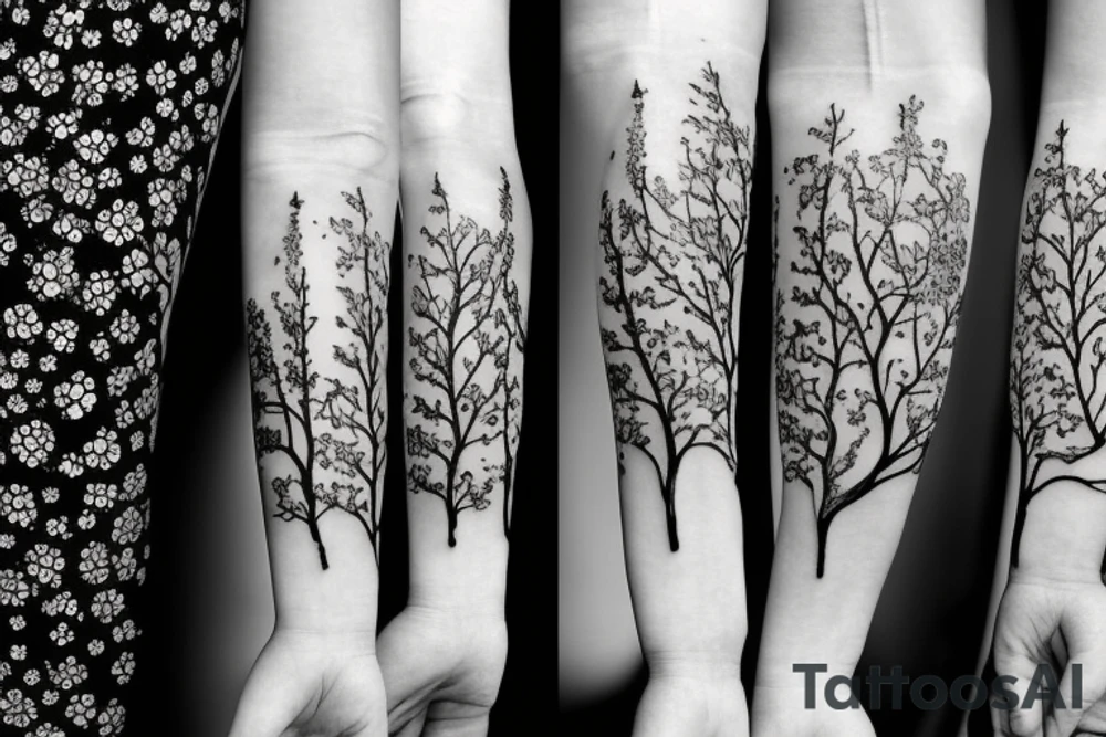 Tree with Flowers tattoo idea