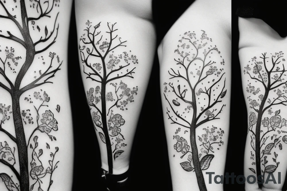 Tree with Flowers tattoo idea