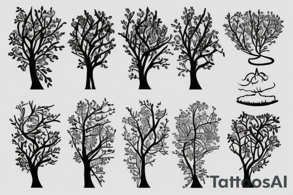 Tree with Flowers tattoo idea