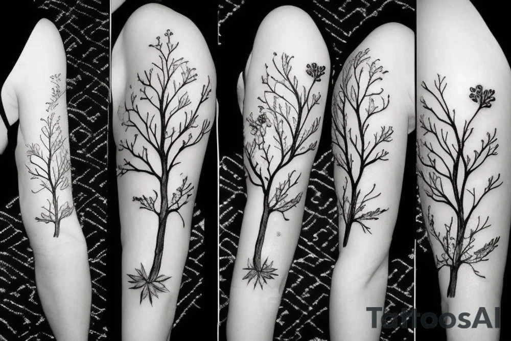 Tree with Flowers tattoo idea