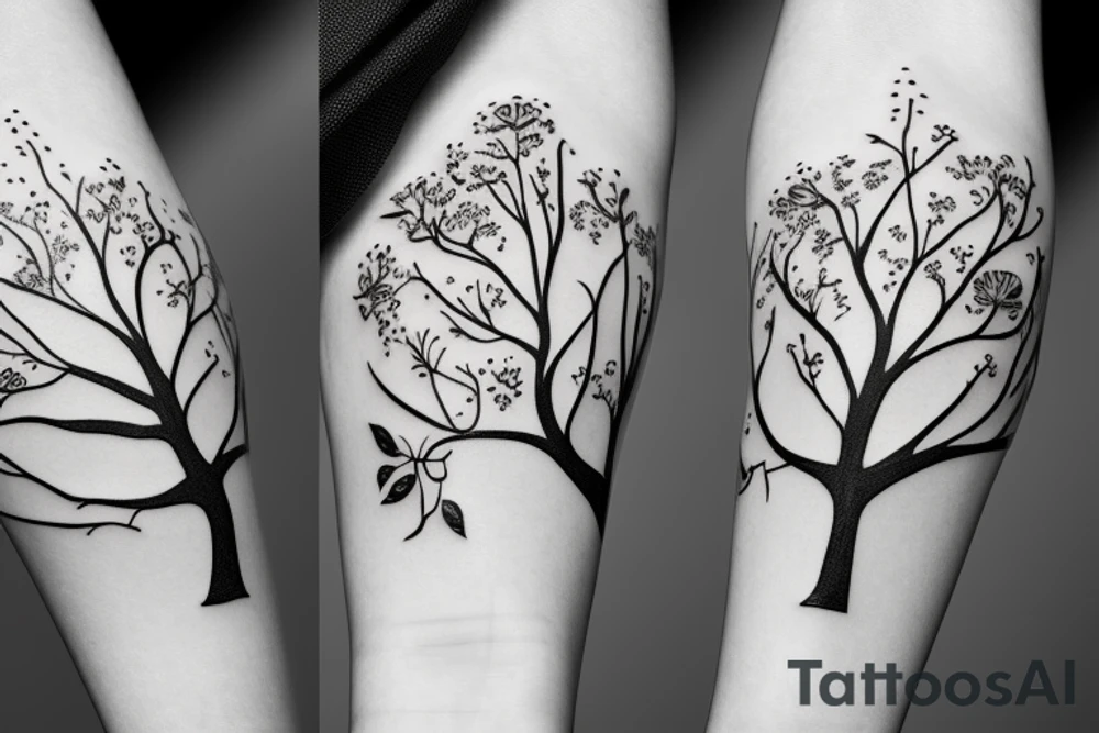Tree with Flowers tattoo idea