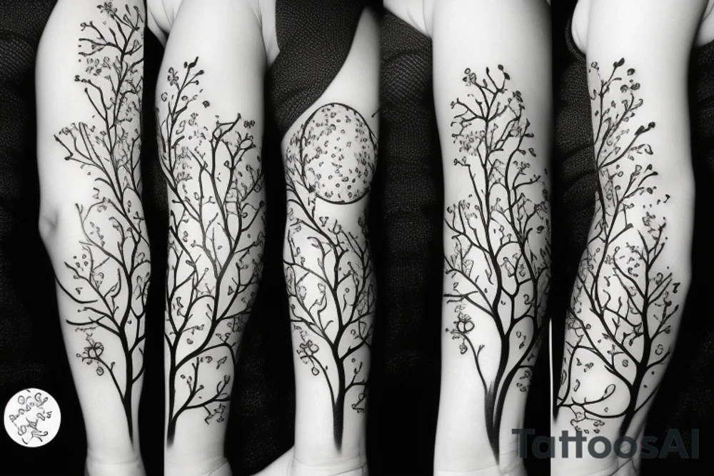 Tree with Flowers tattoo idea