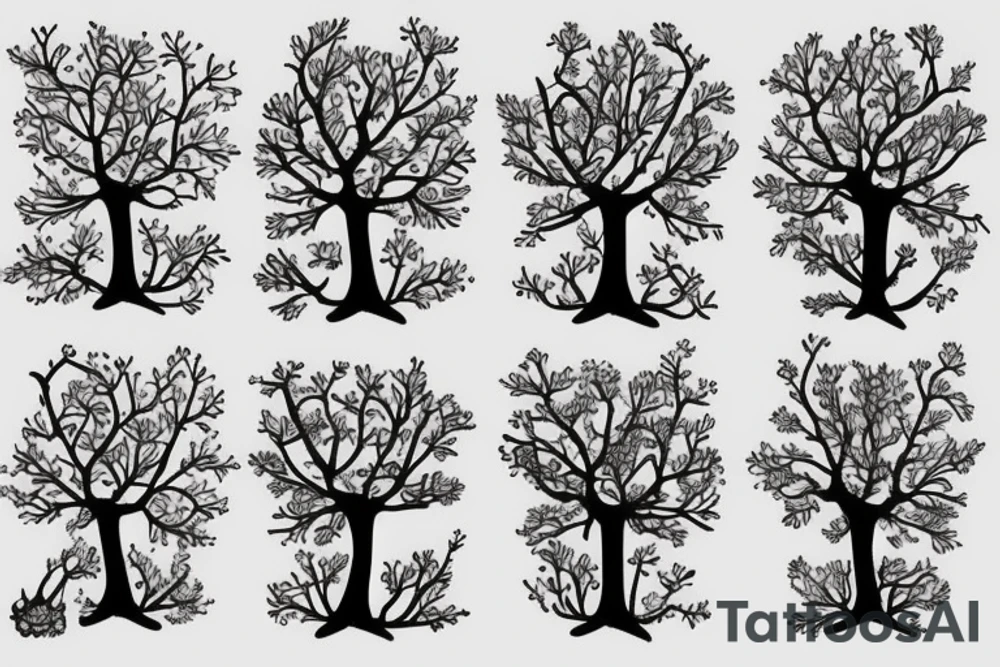 Tree with Flowers tattoo idea