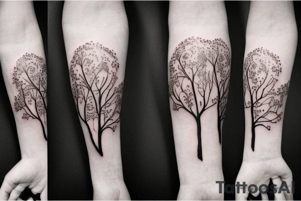 Tree with Flowers tattoo idea