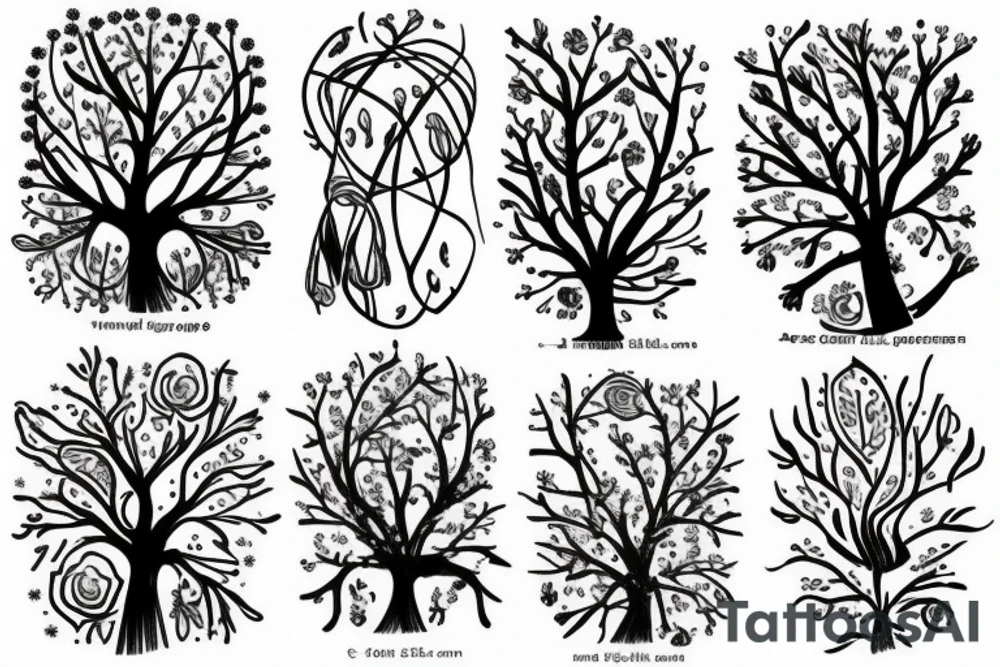 Tree with Flowers tattoo idea