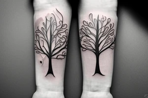 Tree Morphing into Flowers tattoo idea