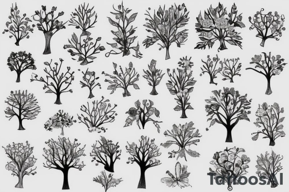 Tree Morphing into Flowers tattoo idea
