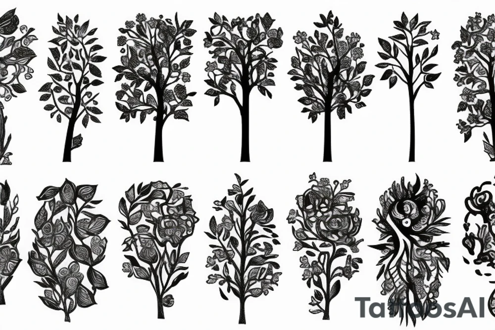 Tree Morphing into Flowers tattoo idea