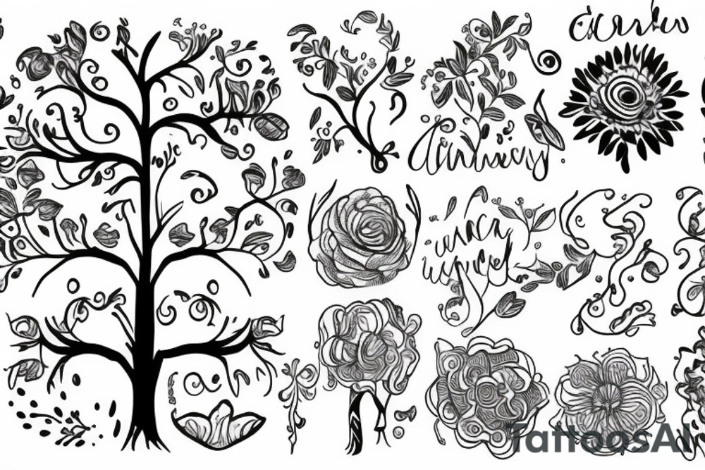 Tree Morphing into Flowers tattoo idea