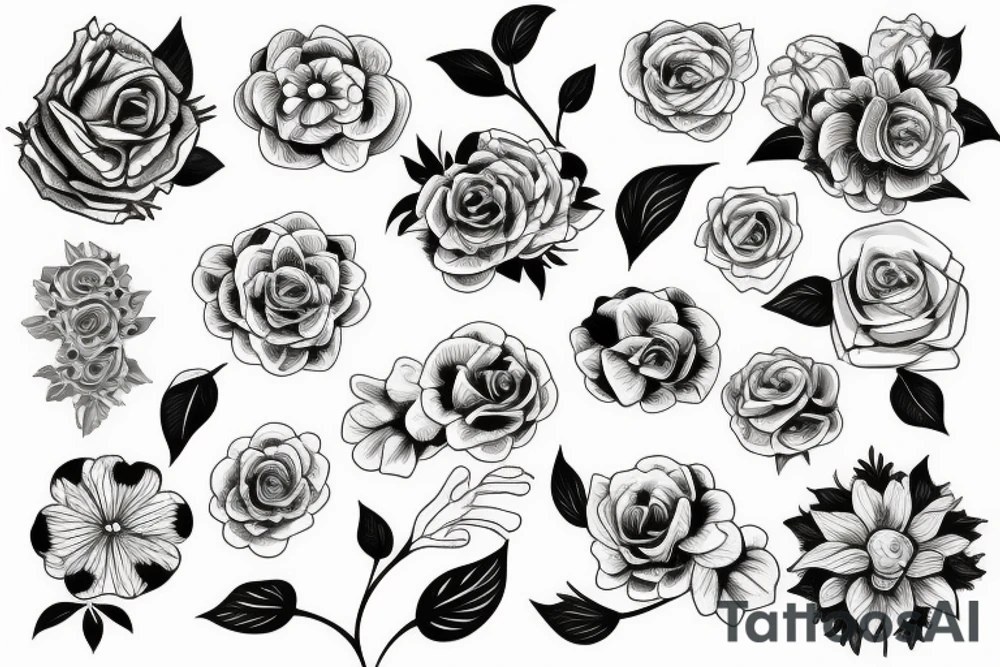 Flowers Morphing tattoo idea