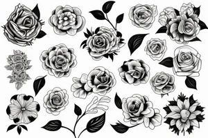 Flowers Morphing tattoo idea