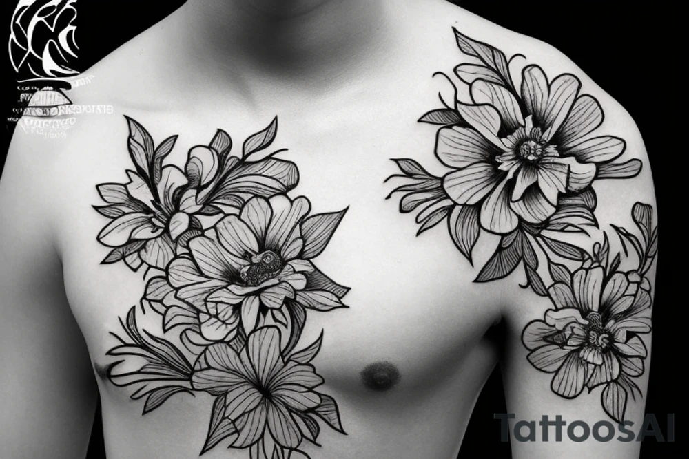 Flowers Morphing tattoo idea