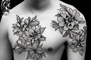 Flowers Morphing tattoo idea