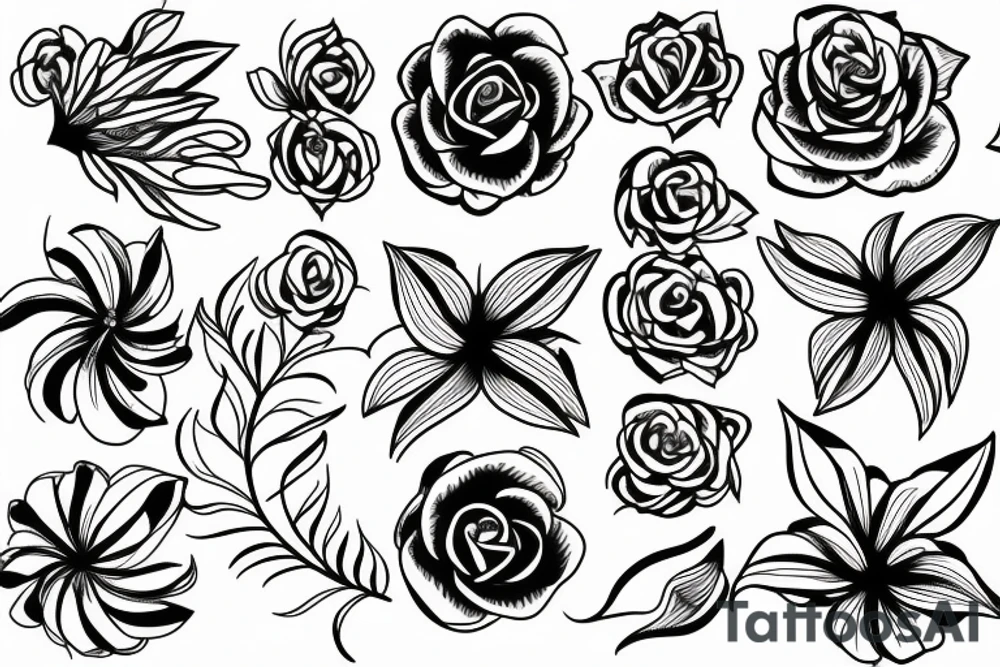 Flowers Morphing tattoo idea
