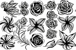 Flowers Morphing tattoo idea