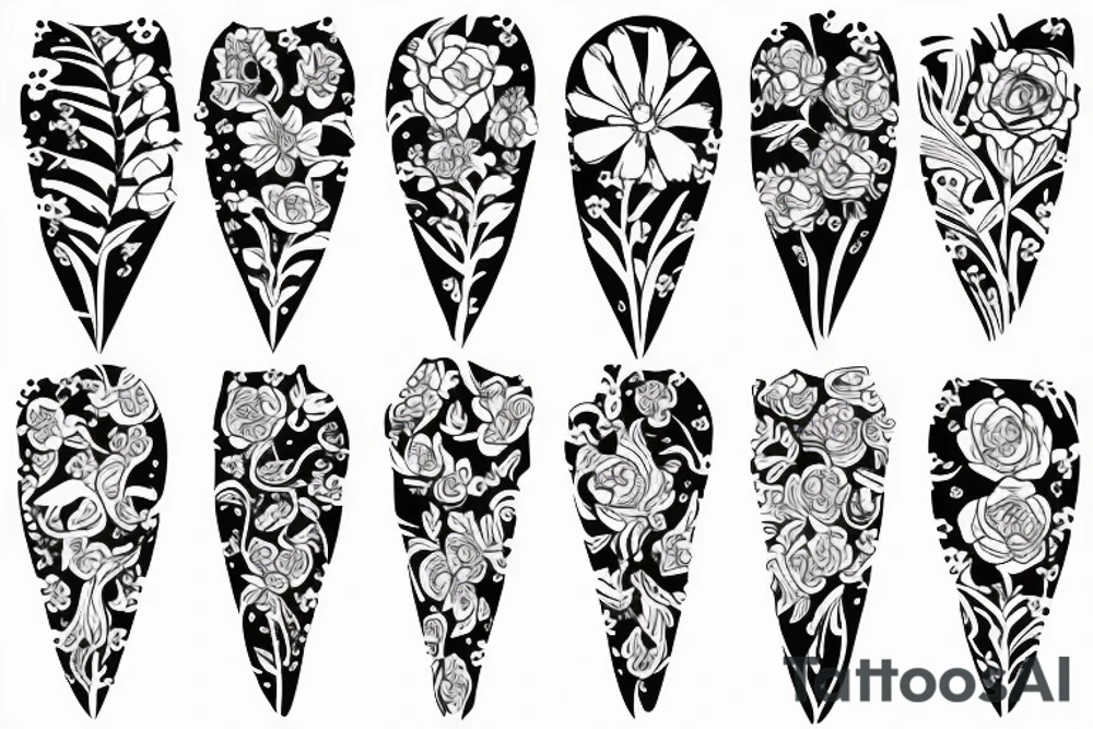 Flowers Morphing tattoo idea