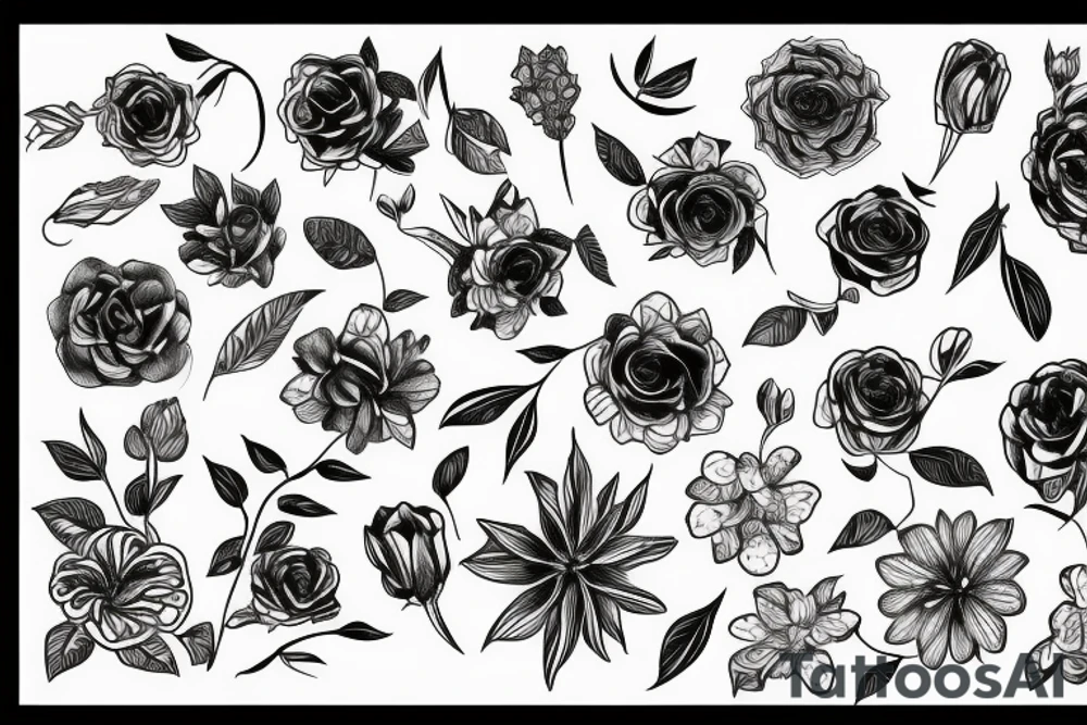 Flowers Morphing tattoo idea