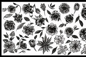Flowers Morphing tattoo idea
