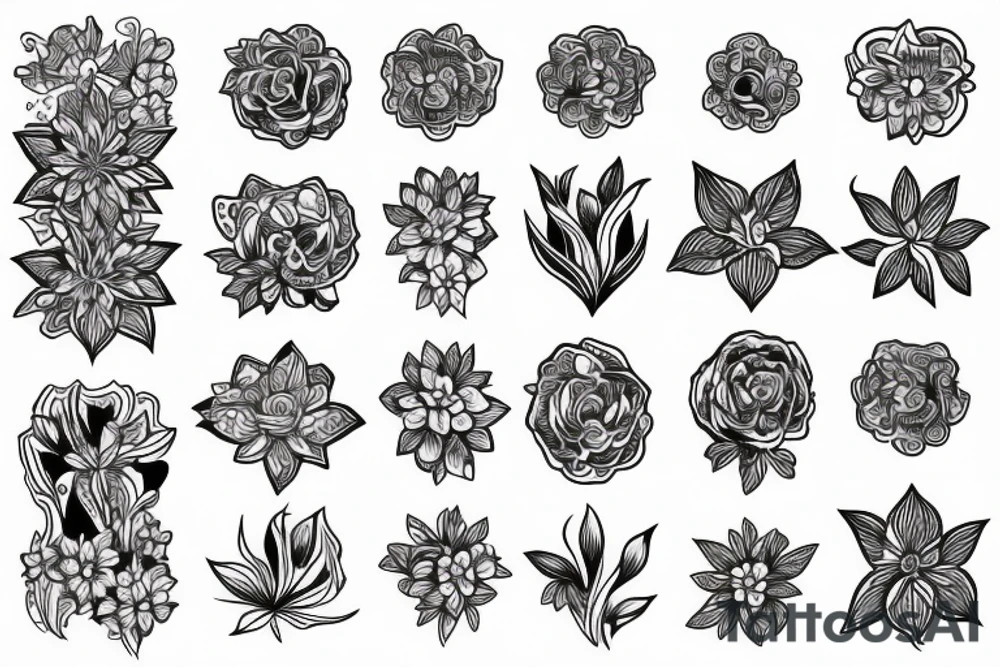Flowers Morphing tattoo idea
