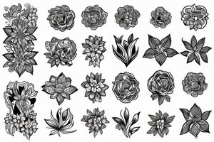 Flowers Morphing tattoo idea