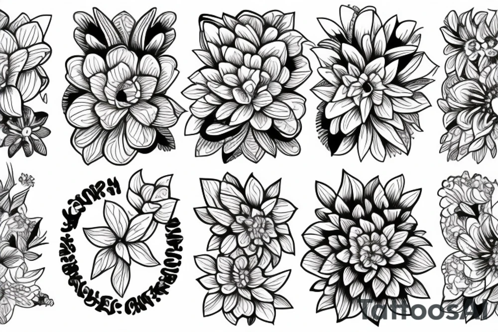Flowers Morphing tattoo idea