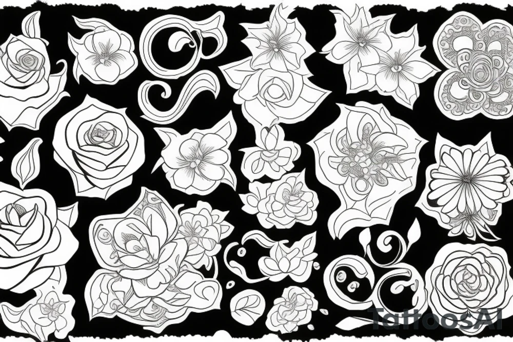 Flowers Morphing tattoo idea
