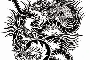 Japanese tattoo sleeve with amaterasu goddes on the shoulder and dragon along the hand tattoo idea