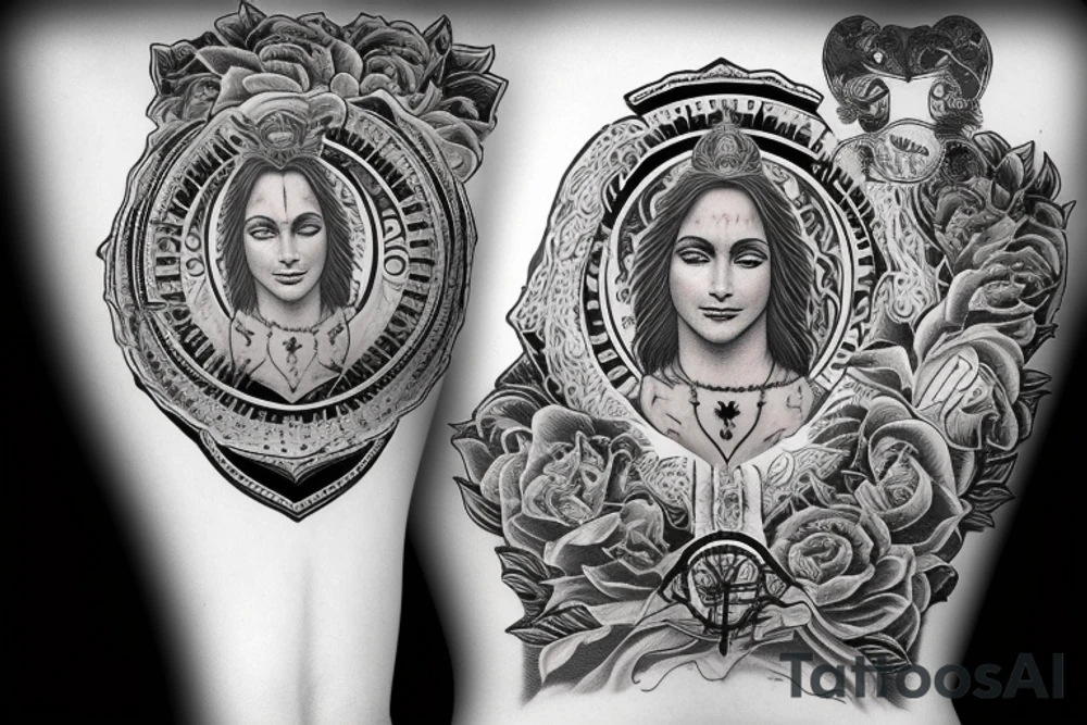 Sacred heart tiger tattoo idea