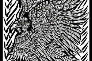 eagle with wingspread symmetrical tattoo idea