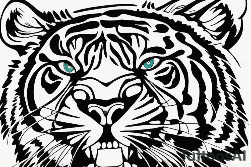 tiger face
front on tattoo idea