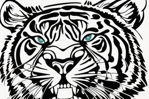 tiger face
front on tattoo idea