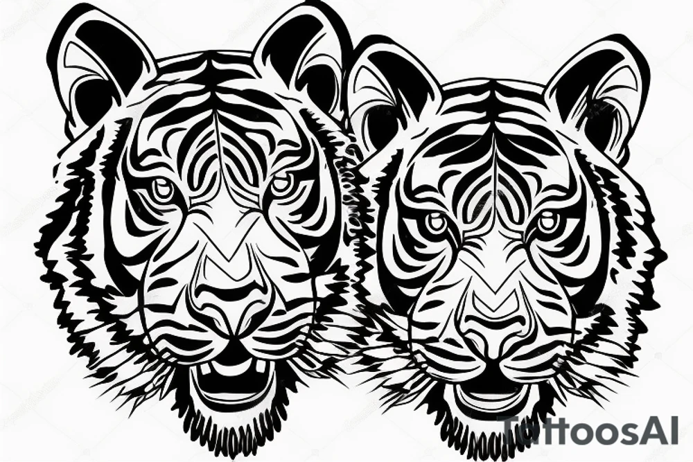 tiger face
front on tattoo idea