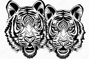 tiger face
front on tattoo idea
