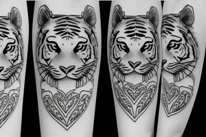 tiger face
in a heart shape
traditional flash tattoo idea