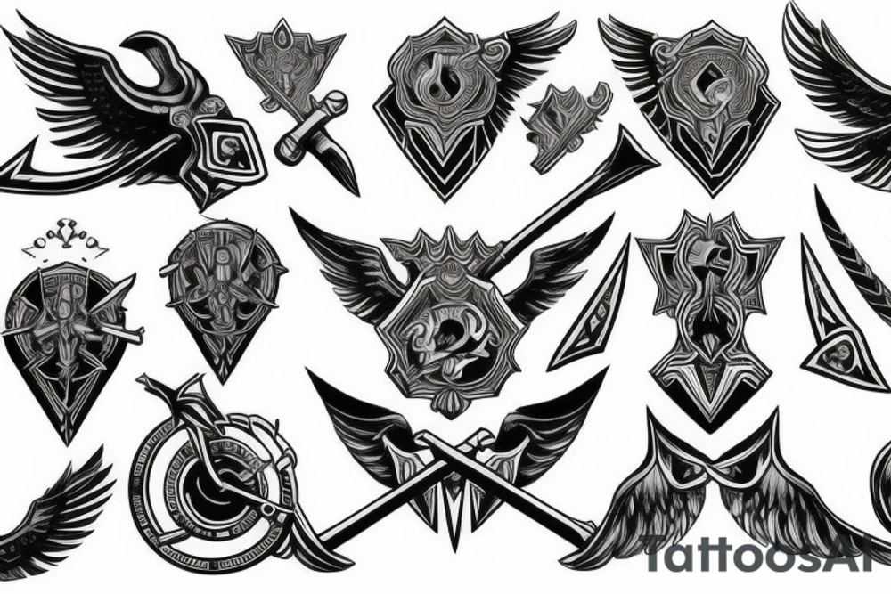 Valkyrie sword
symmetrical
clean tattoo idea