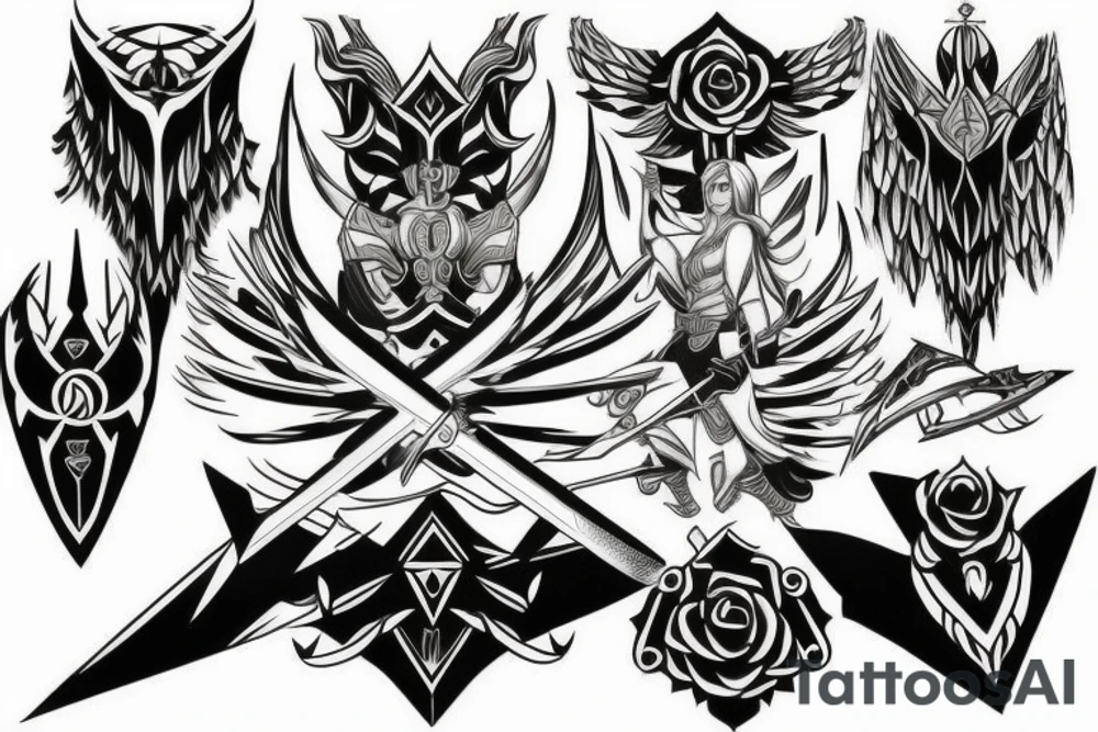 Valkyrie sword
symmetrical
clean tattoo idea