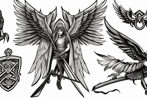 archangel with a sword tattoo idea