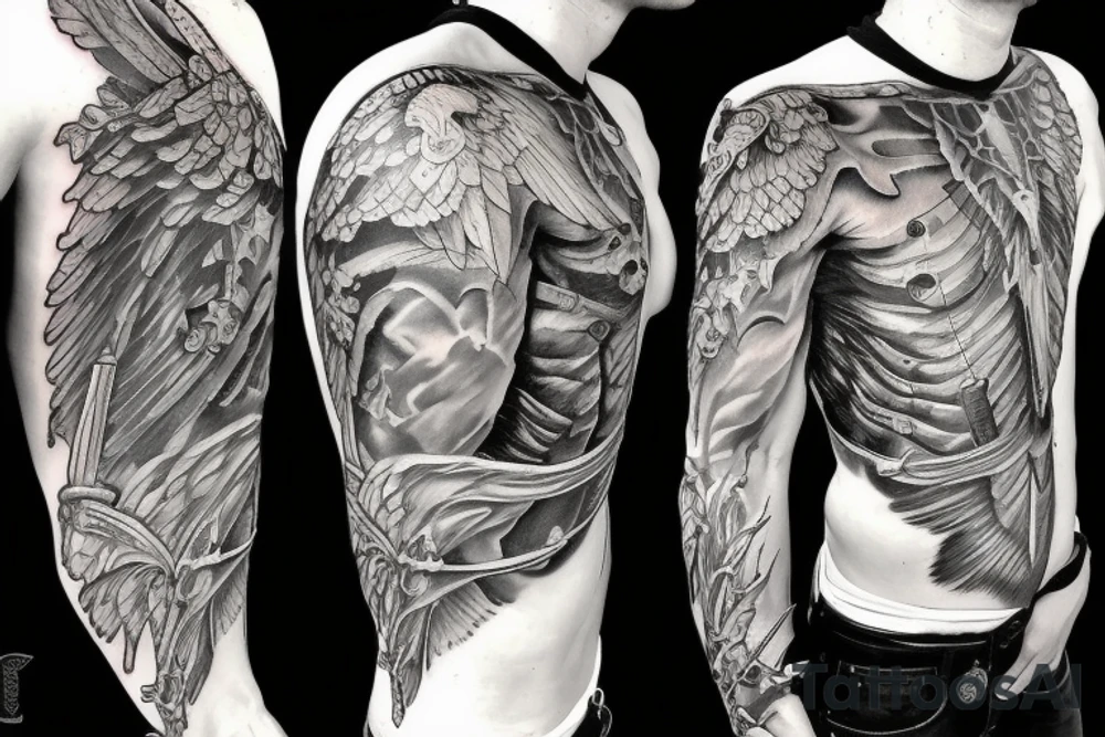 archangel with a sword tattoo idea