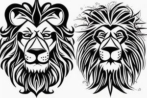 lion face with a sword going through it
old school
traditional flash design tattoo idea