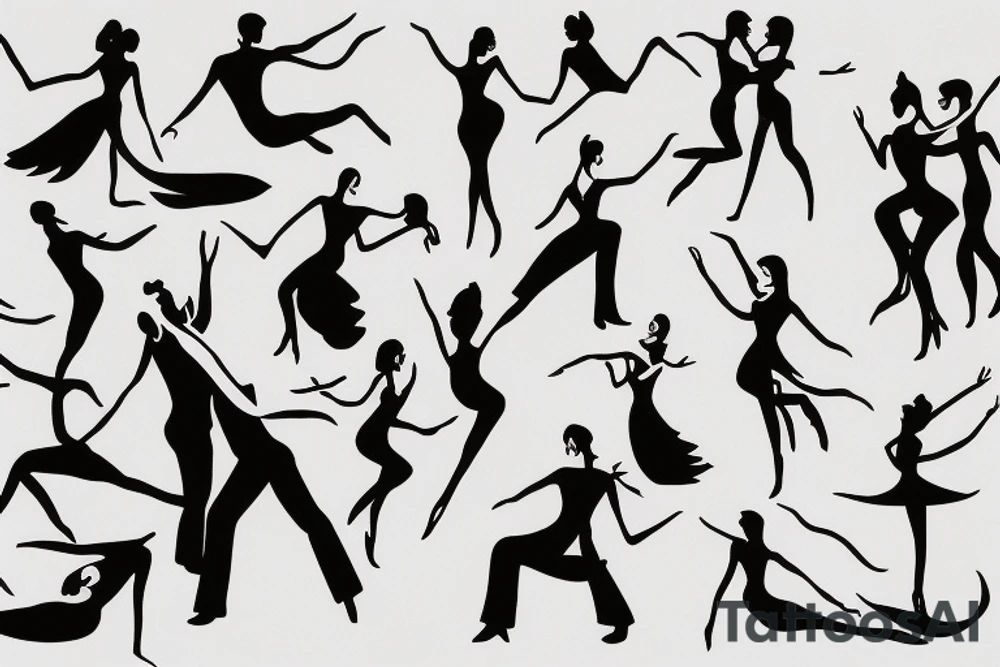 danse de  tango 
la danseuse a la tête en arrière vers le bas tattoo idea