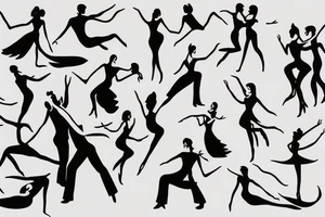 danse de  tango 
la danseuse a la tête en arrière vers le bas tattoo idea