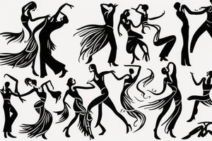 danse de  tango 
la danseuse a la tête en arrière vers le bas tattoo idea