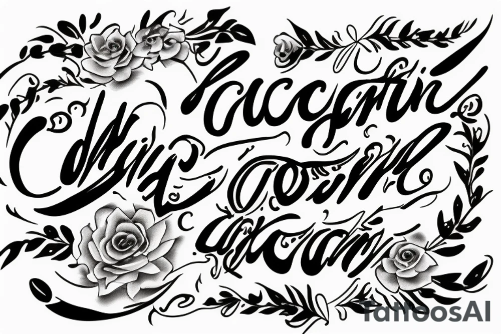 "Jacinta" in cursive writing tattoo idea
