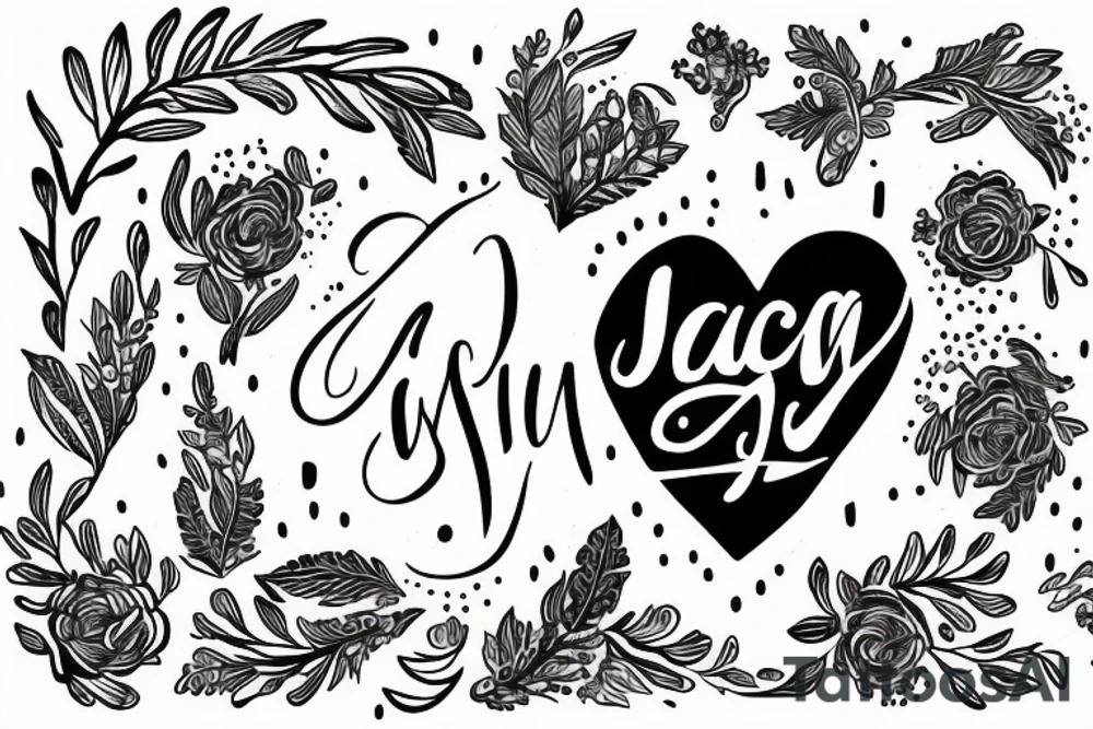 "Jacinta" in cursive writing tattoo idea